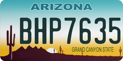 AZ license plate BHP7635