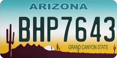 AZ license plate BHP7643