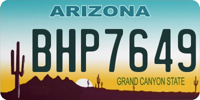 AZ license plate BHP7649