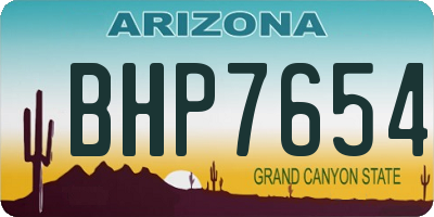 AZ license plate BHP7654