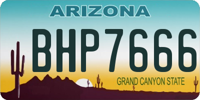 AZ license plate BHP7666
