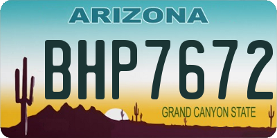 AZ license plate BHP7672
