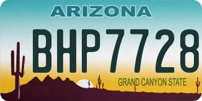 AZ license plate BHP7728