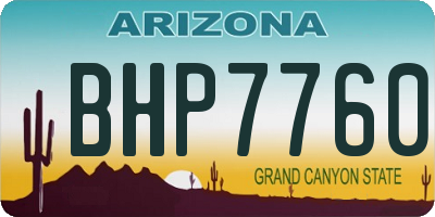 AZ license plate BHP7760