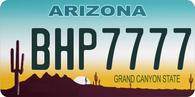 AZ license plate BHP7777