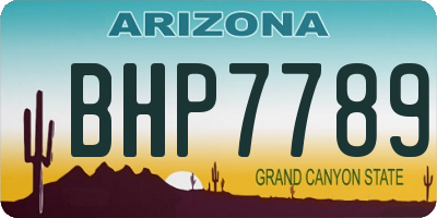 AZ license plate BHP7789
