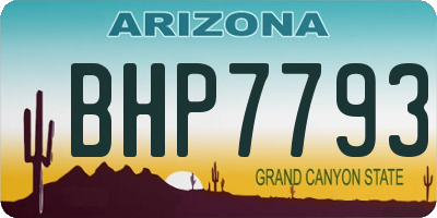 AZ license plate BHP7793