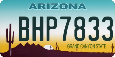 AZ license plate BHP7833
