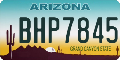 AZ license plate BHP7845
