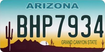 AZ license plate BHP7934