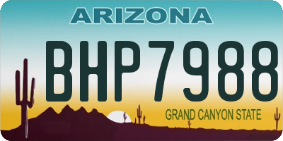 AZ license plate BHP7988