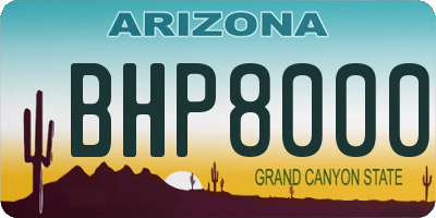 AZ license plate BHP8000