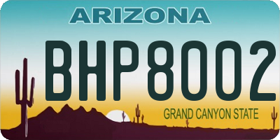 AZ license plate BHP8002