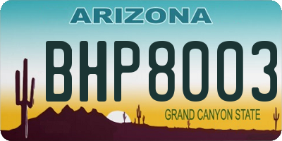 AZ license plate BHP8003