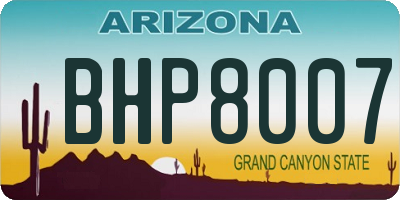 AZ license plate BHP8007