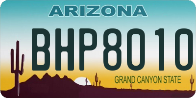 AZ license plate BHP8010