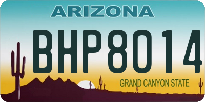 AZ license plate BHP8014