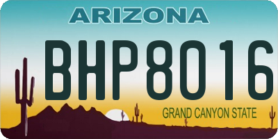 AZ license plate BHP8016