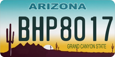 AZ license plate BHP8017