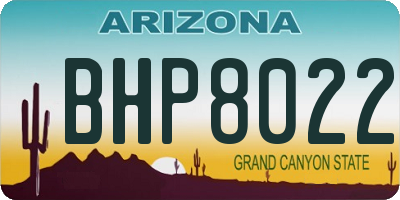 AZ license plate BHP8022