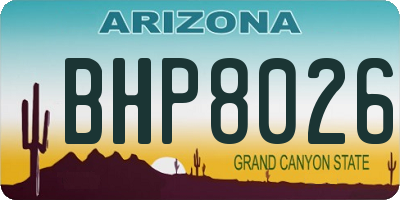 AZ license plate BHP8026