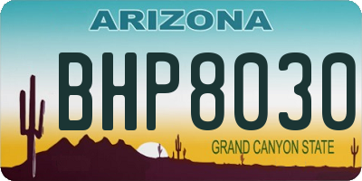 AZ license plate BHP8030
