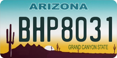 AZ license plate BHP8031