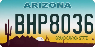 AZ license plate BHP8036
