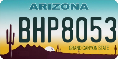 AZ license plate BHP8053