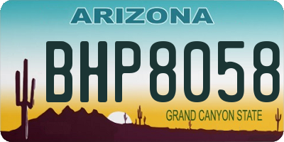 AZ license plate BHP8058