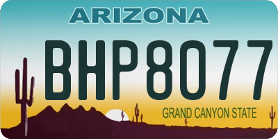 AZ license plate BHP8077
