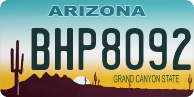 AZ license plate BHP8092