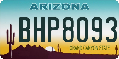 AZ license plate BHP8093