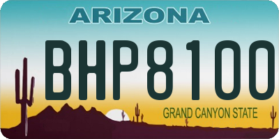 AZ license plate BHP8100