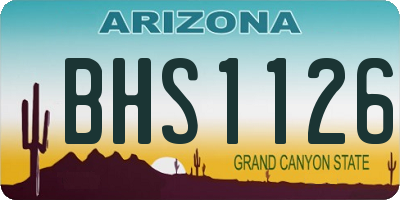 AZ license plate BHS1126