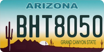 AZ license plate BHT8050