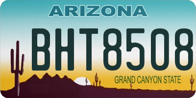 AZ license plate BHT8508