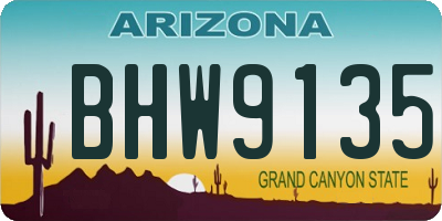 AZ license plate BHW9135