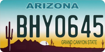 AZ license plate BHY0645
