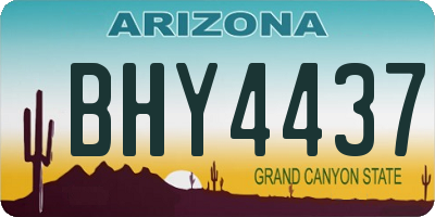 AZ license plate BHY4437