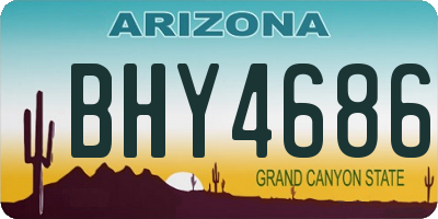 AZ license plate BHY4686