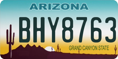 AZ license plate BHY8763
