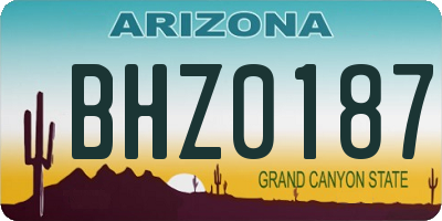 AZ license plate BHZ0187