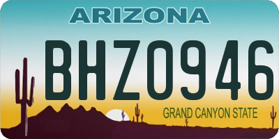 AZ license plate BHZ0946