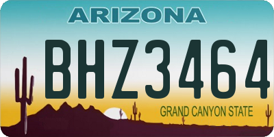 AZ license plate BHZ3464