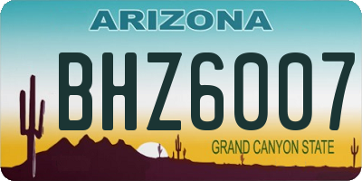 AZ license plate BHZ6007