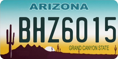 AZ license plate BHZ6015