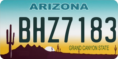 AZ license plate BHZ7183