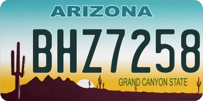 AZ license plate BHZ7258