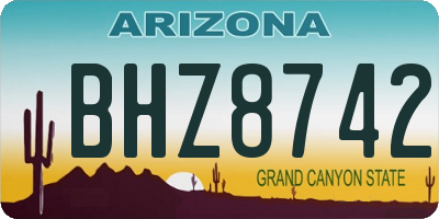 AZ license plate BHZ8742